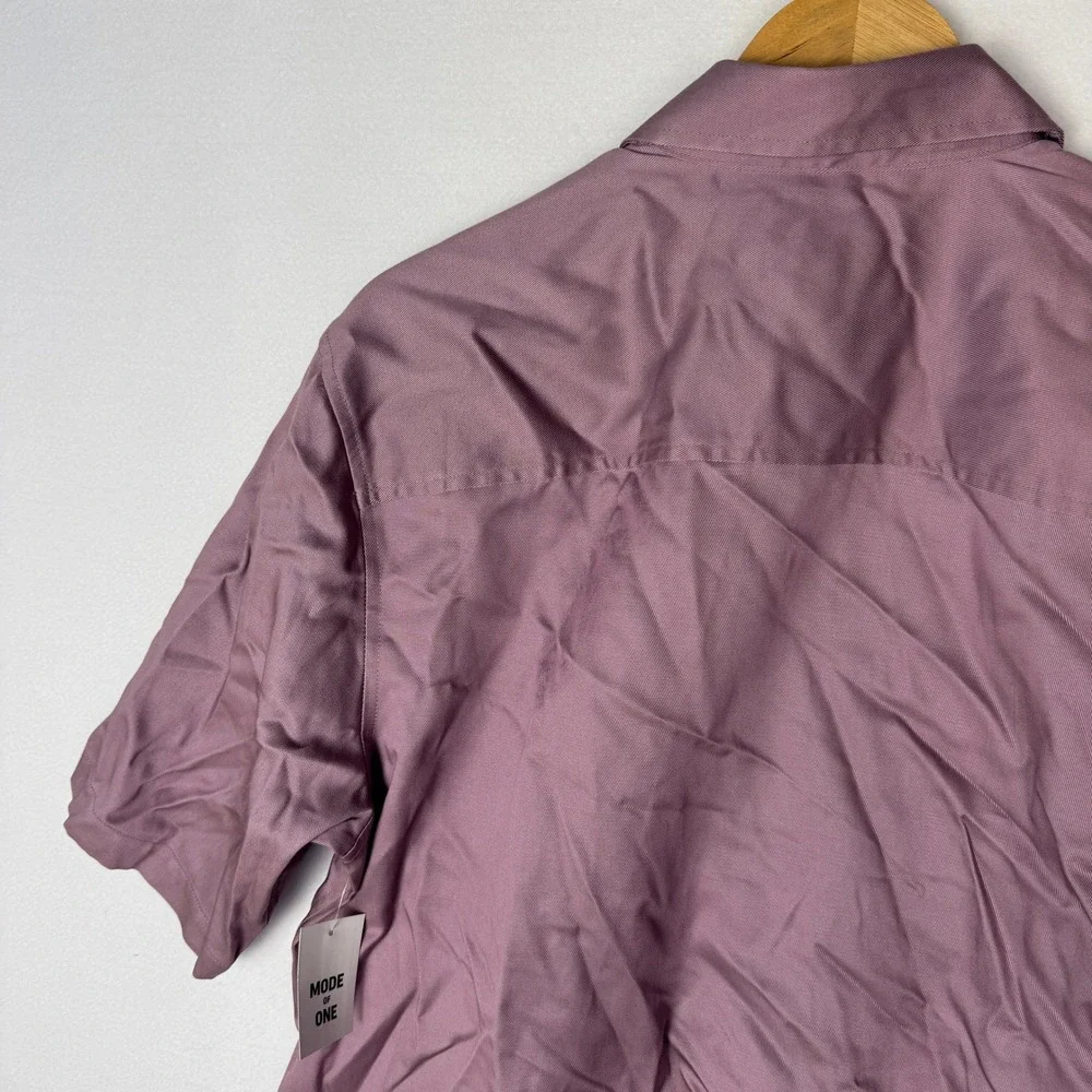 Mode of One Men Relaxed Fit Button Down Shirt Pale Elderberry Purple S 100196074